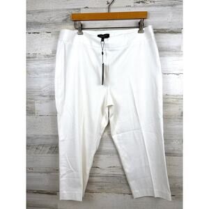Talbots Womens 16 White Crop Pants Preppy Coastal Side Zip NWT Coastal